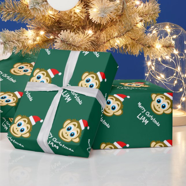 Papel de embrulho de Natal engraçado do macaco Pap (Feriados)