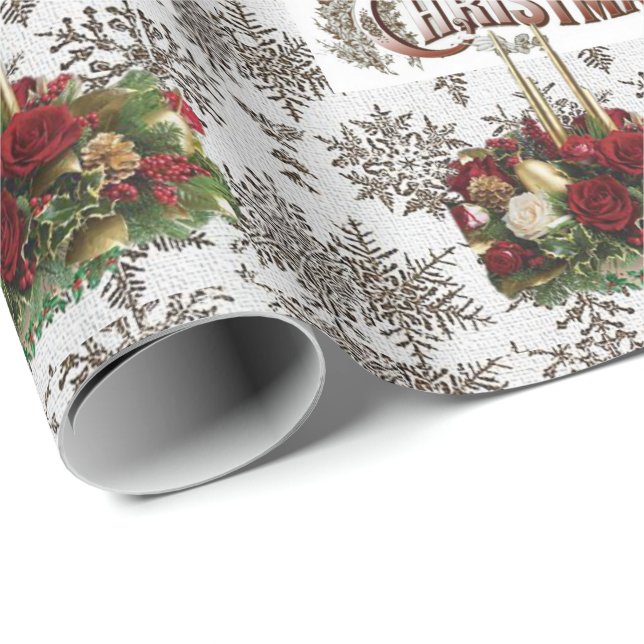 Papel de embrulho de Natal Feliz Natal (Ponta do rolo)