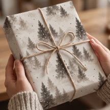 Papel de embrulho de Natal Floresta de Pinheiros M