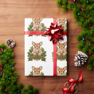 Papel de embrulho de Natal Floresta Fofa Abraça Be