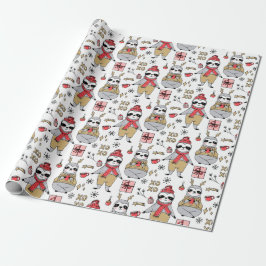 Papel de embrulho de Natal fofo