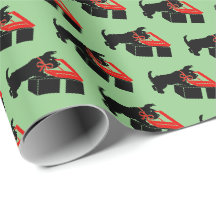 Papel de embrulho de Natal fofo do cachorro Scotti