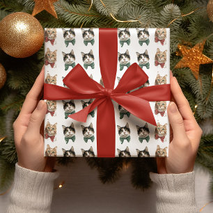 Papel de embrulho de Natal Gatos Festivos