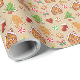 Papel de embrulho de Natal Gingerbread Baby