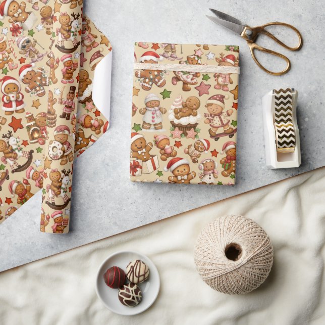 Papel de embrulho de Natal Gingerbread Joy (Artesanato)