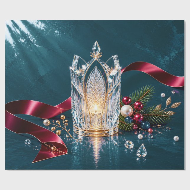 Papel de embrulho de Natal gótico de luxo (Aberto)