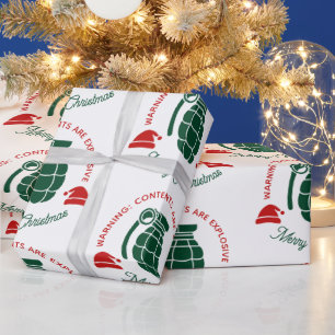 Papel de embrulho de Natal Grenade Verde