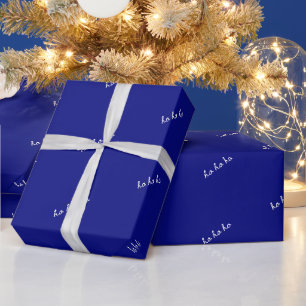 Papel de embrulho de Natal ho ho ho azul masculino