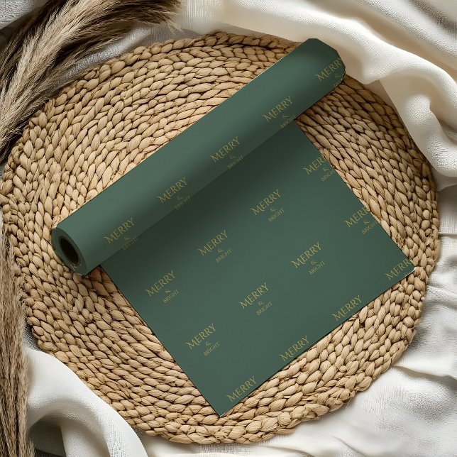 Papel de embrulho de Natal Holiday Luxe | Verde (Criador carregado)