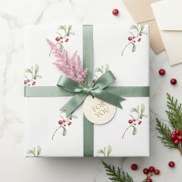 Papel de embrulho de Natal Holly minimalista