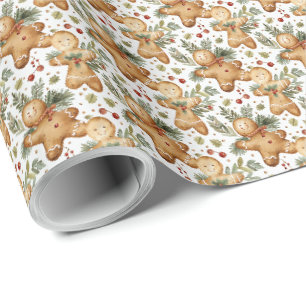 Papel de embrulho de Natal Homem de biscoito de ge