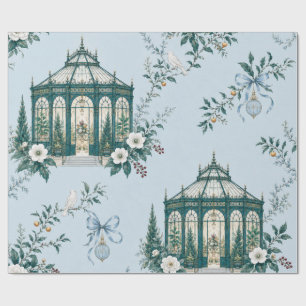 Papel de embrulho de Natal Ice Blue Jewel Glasshou
