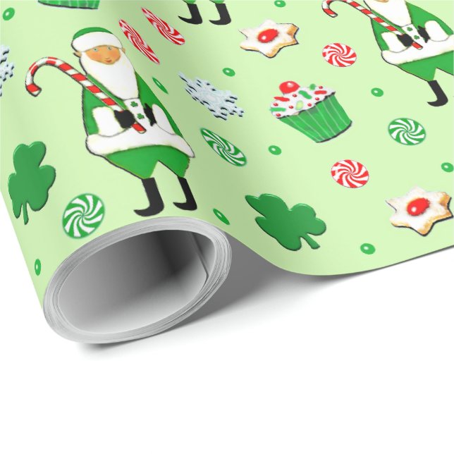 Papel de embrulho de Natal irlandês (Ponta do rolo)