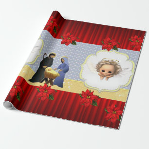 Papel de embrulho de Natal Jesus Anjo