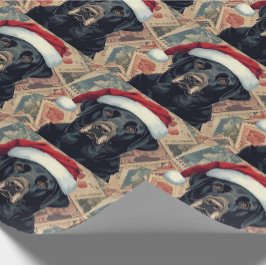 Papel de embrulho de natal labrador preto