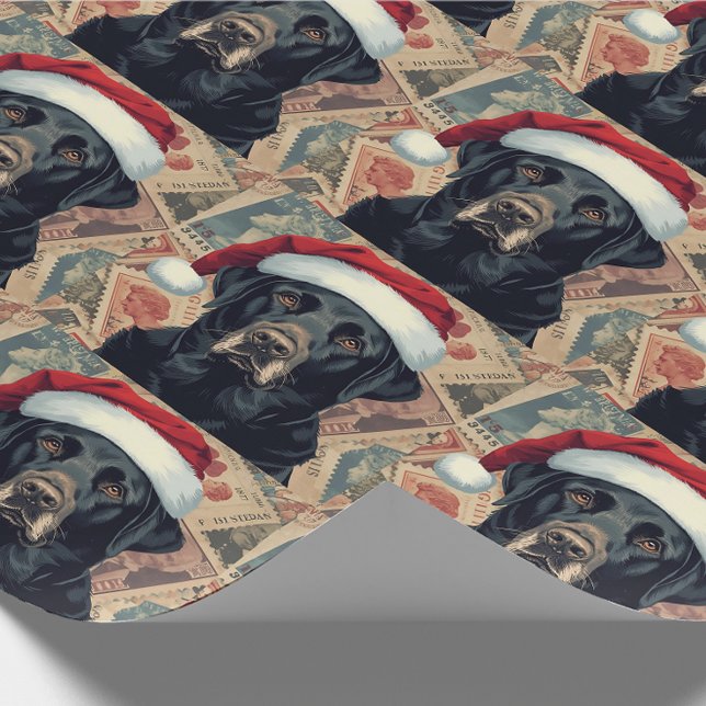 Papel de embrulho de natal labrador preto (Criador carregado)