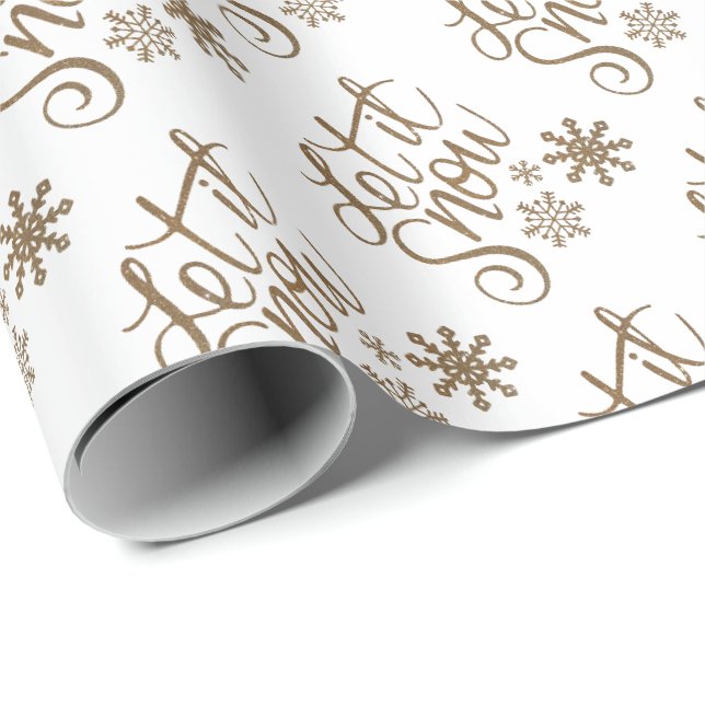 Papel de embrulho de Natal Let it Snow (Ponta do rolo)