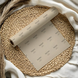 Papel de embrulho de Natal Luxo Feriado | Bege