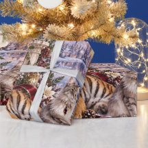 Papel de embrulho de Natal Luxuoso Blush Mauve Flo
