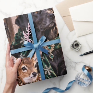 Papel de embrulho de Natal Luxuoso Floresta Verde