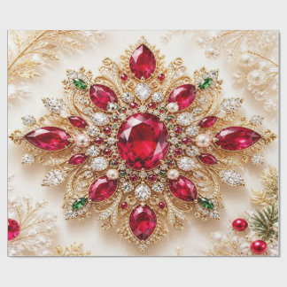 Papel de embrulho de Natal Luxuoso Rubi Vermelho J