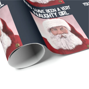 Papel de embrulho de natal MENINA MÁ PAPAI NOEL