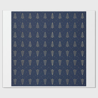 Papel de embrulho de Natal moderno em azul marinho