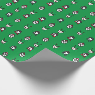 Papel de embrulho de Natal - Neve - Papais noeis