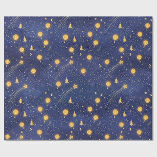 Papel de embrulho de Natal Noite de Desejo Estrela