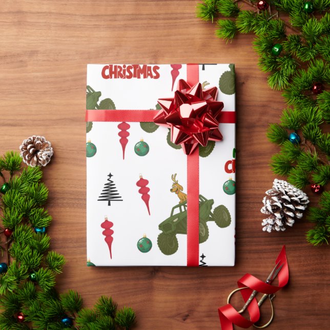 Papel de embrulho de Natal Off Road (Presente de Natal)