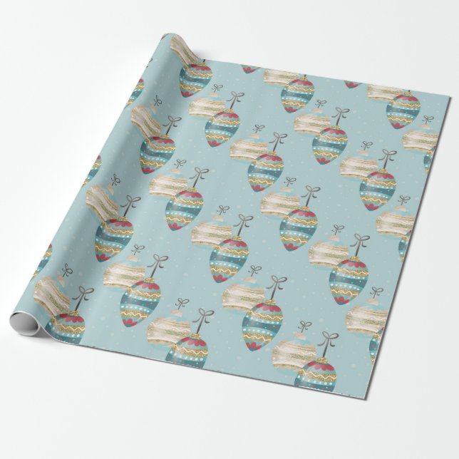 Papel de embrulho de Natal Ornamento de Inverno (Desenrolado)