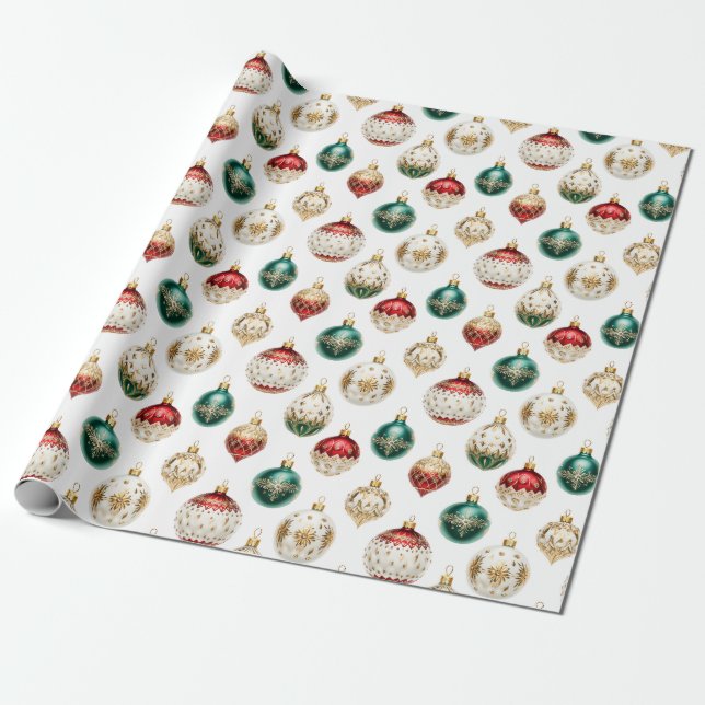 Papel de embrulho de Natal ornamento elegante (Desenrolado)