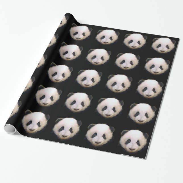 Papel de embrulho de Natal Panda (Desenrolado)