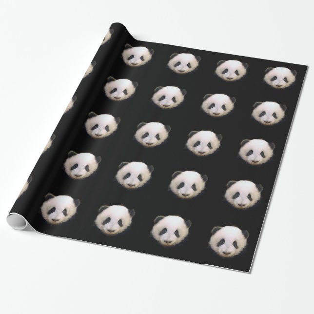 Papel de embrulho de Natal Panda (Desenrolado)