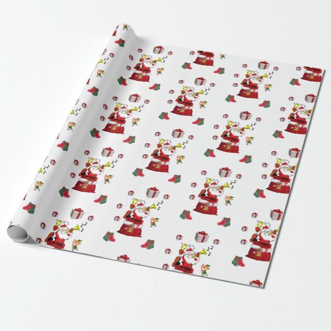 Papel de embrulho de Natal Papai Noel (Desenrolado)