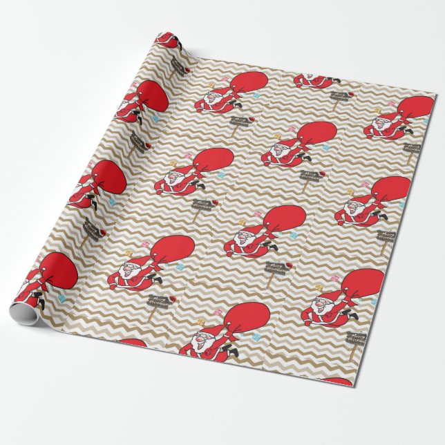 Papel de embrulho de Natal Papai Noel (Desenrolado)