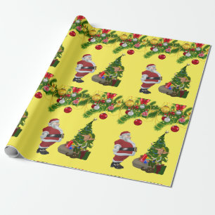 Papel de embrulho de Natal Papai Noel