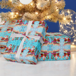 Papel de embrulho de Natal Papai Noel