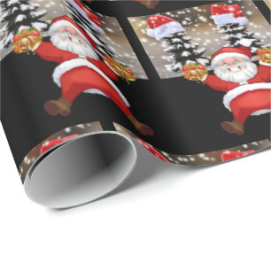 Papel de embrulho de Natal Papai Noel