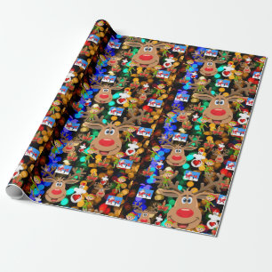 Papel de embrulho de Natal Papai Noel