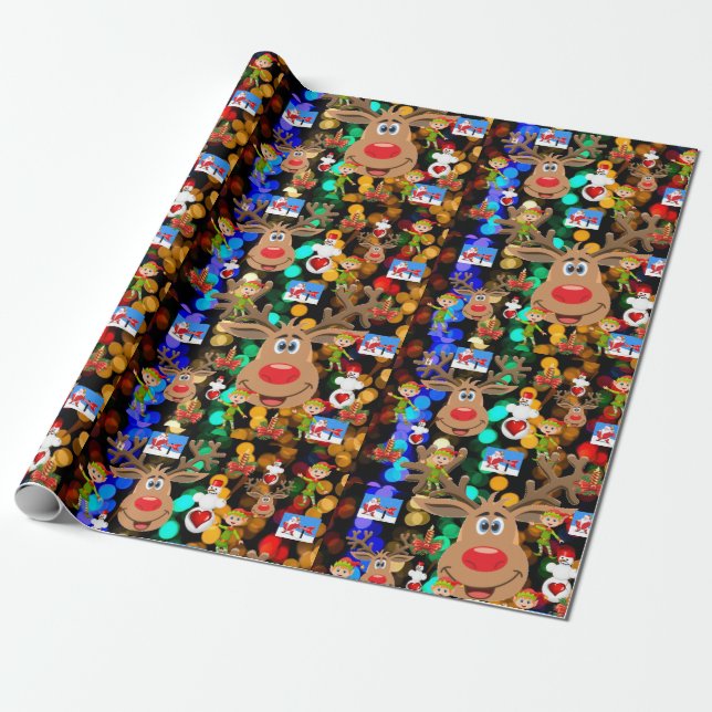 Papel de embrulho de Natal Papai Noel (Desenrolado)