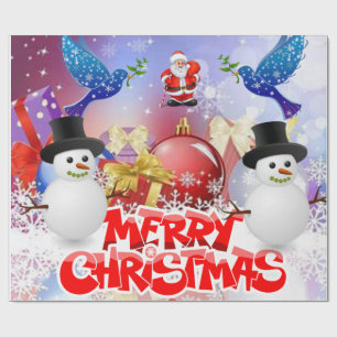 Papel de embrulho de Natal Papai Noel Boneco de Ne