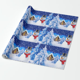 Papel de embrulho de natal para boneca de inverno