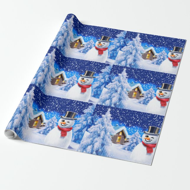 Papel de embrulho de natal para boneca de inverno (Desenrolado)