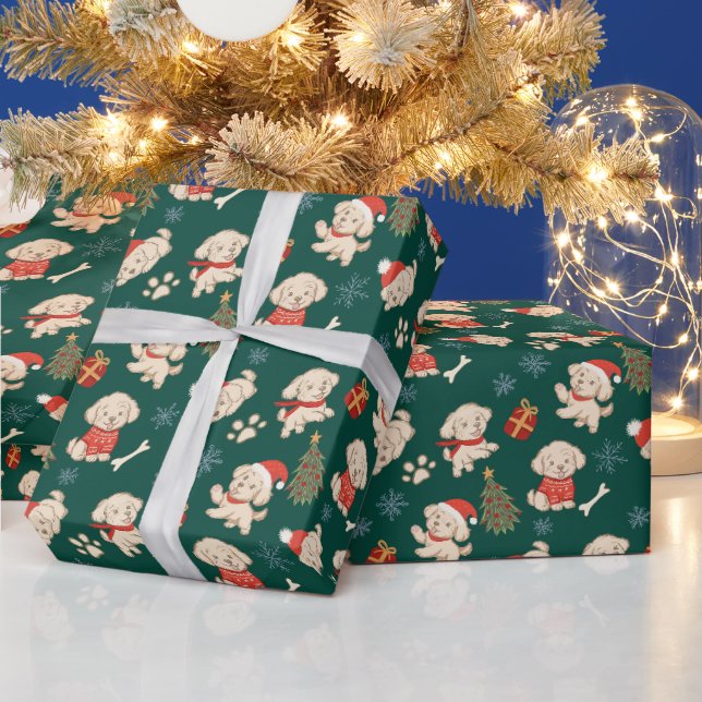 Papel de embrulho de Natal para cachorrinho (Feriados)
