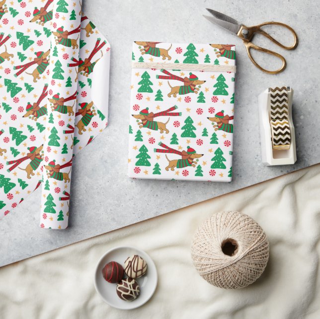 Papel de embrulho de Natal para Dachshund (Artesanato)