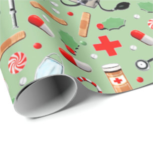Papel de embrulho de Natal para médico ou enfermei