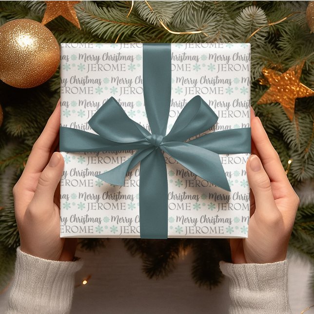 Papel de embrulho de Natal personalizado (Celebrate someone special this holiday with this personalized wrapping paper! )