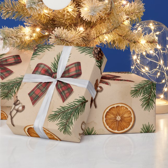 Papel de embrulho de Natal personalizado com nome  (Feriados)