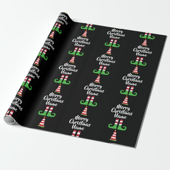 Papel de embrulho de Natal personalizado com padrã (Desenrolado)
